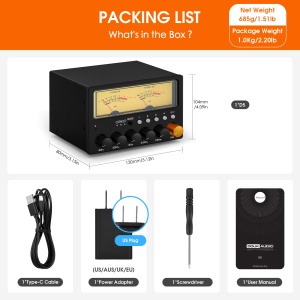 Douk Audio | Douk Audio Nobsound D5 Stereo 5-Band EQ Preamp Equalizer 1-IN-4-OUT / 4-IN-1-OUT Audio Selector with Retro VU Meter