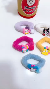 Ikat rambut elastis bulu karakter isi 5 pcs