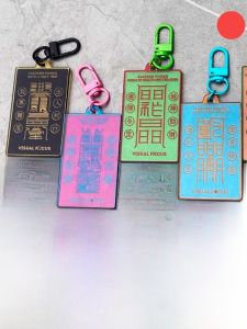 Original Lucky Charm Oriental Mystery Tag Text Information Bag Pendant Keychain Acrylic Material Cartoon Series Creative Gift