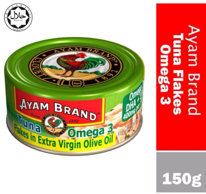 AYAM BRAND Tuna Omega 3 Flakes in Extra Virgin Olive Oil HALAL Lazada