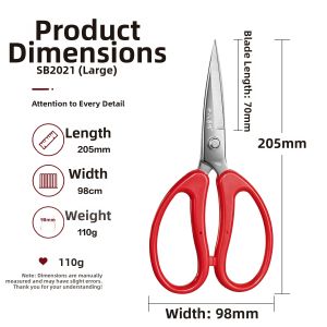 SHI BA ZI ZUO | Stainless Steel Multipurpose Scissors Large Pointed