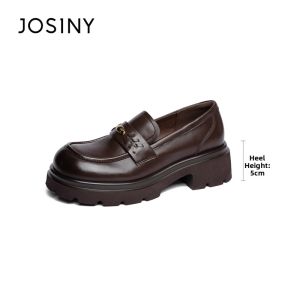 Josiny | English Style Soft-bottom Chunky Sole Loafers