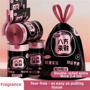 Tear-Resistant Drawstring Durable Portable Large Kitchen Scented Printed Trash Bags