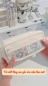 Bóp Viết Học Sinh Lật Ngang Gập Mở 180 Độ Nhiều NgănTúi Đựng Bút Dung Tích Lớn Học Thêm Tiếng Trung