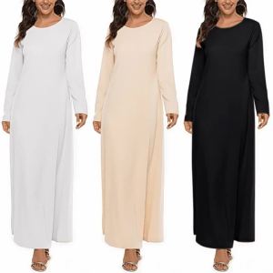 New Muslim Prayer Robe: A Comprehensive Guide to Basic Long Sleeve Inner Layer Round Neck Dress