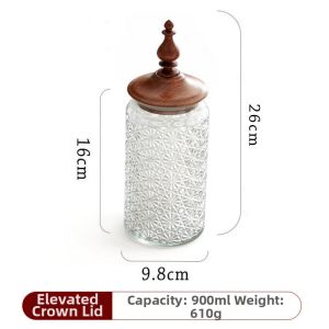 Retro Acacia Wood Lid Storage Jar
