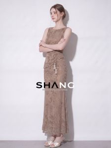 SHANGSHA | Slim Elegant High Quality Paisley Mermaid Dress
