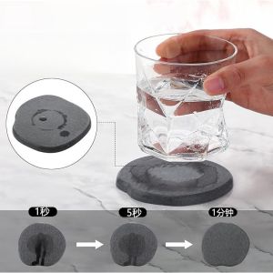 4PCS Super Absorbent Natural Diatomite Cup Coaster Quick Dry Heat Insulation Mug Pad Insulating Mat