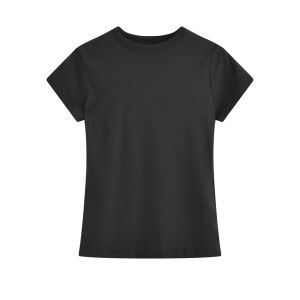 Áo Thun Nữ Dáng Ôm Màu Trơn Thiết Kế Eo Cao Phong Cách Mỹ Thời Trang Mùa Hè Cổ Tròn Tay Ngắn Chất Liệu Polyester