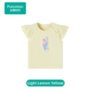 Purcotton | Flared Sleeve Breathable Cotton Girl T-shirt