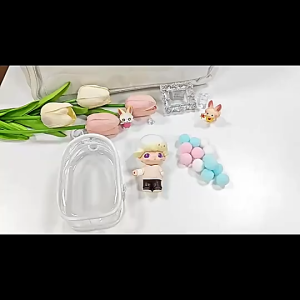 Doll Display Bag Dustproof Clear Display Bag Pouch Wallet Data Cable Storage Box Keychain Box