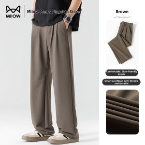 MiiOW | Summer Ice Silk Lightweight Good Drape Breathable Loose Fit Business Casual Trousers