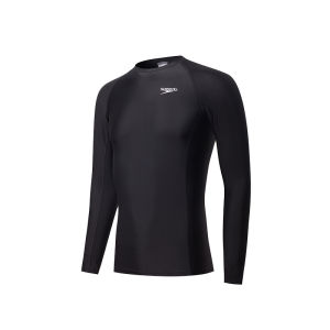 Speedo Mens Long Sleeve Swimming Suit Eco Series Pure Color Sunscreen Hot Spring Style Casual Surfwear Summer 2022