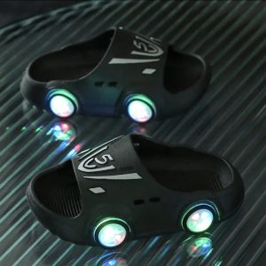 Sandal Anak Lampu LED Karet Empuk Motif Car Series
