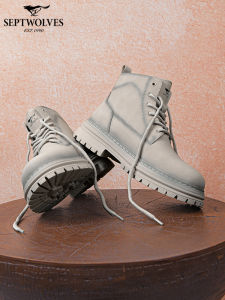 SEPTWOLVES | Soft Bottom Height Increasing High Top Mens Casual Leather Shoes