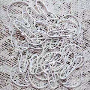 15Pcs Cute White Rabbit Head Paper Clips Kawaii Bunny Shaped Metal Bookmarks Aesthetic Stationery Accessories for Students