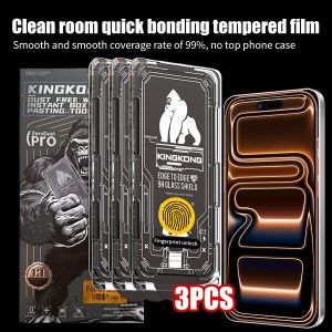 3Pcs Dust Free Easy Install Tempered Glass for Huawei Pura 70 Nova 13 12s 11 Y72 HONOR X7a X6a Full HD Clear Screen Protector Film
