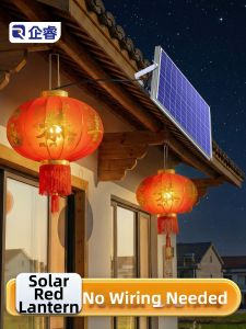 QIR | Solar Red Lantern Outdoor Waterproof New Year Decoration