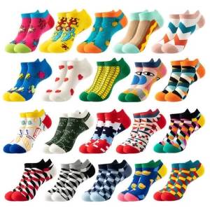 Fashion Funny Men Business Hip Hop Harajuku Cartoon Cotton Fruit Animal Beer Food Happy Casual Women Short Socks Christmas Gift