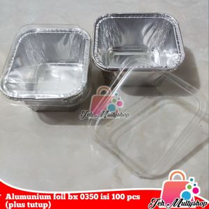 Alumunium foil tray bx 0350 isi 100 pcs (plus tutup/tanpa tutup)
