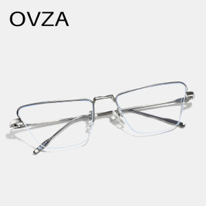 OVZA กรอบโลหะป้องกันรังสีสำหรับผู้หญิงแว่นตาแมวกึ่งไร้ขอบ S1051กรอบแว่นตาออฟติคอล