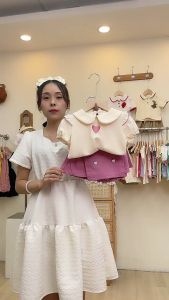 Sunday Kids Girls Terno Korean Love Embroidered Bubble Sleeve Top With Pleated Short Skirt for 1-6 years Kids Girl Outfits