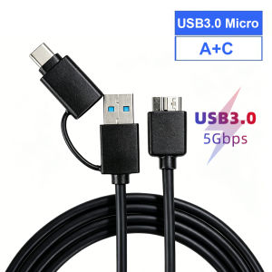 QGeeM USB3.0 A or C to Micro B Cable 5Gbps Micro Cables For External Hard Drive Disk HDD SSD MacBook Samsung Laptops Data Cord
