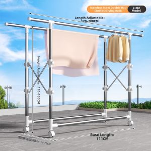 SHUHONG | Telescopic Indoor & Outdoor Stainless Steel Clothes Drying Rack
