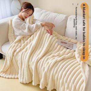 JIFANPAUL | Rabbit Wool Blanket Coral Fleece Sofa Nap Blanket
