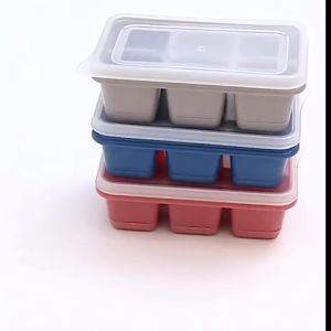 Khay đá 6 viên 24 viên và 36 viên có nắp đậy chống tràn tiện lợi cao cấp chất liệu silicon + PP an toàn