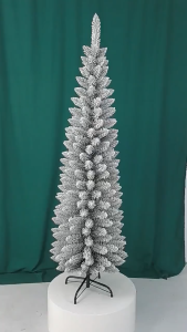 Flocked Christmas Tree Pencil Christmas Tree White Christmas Tree Snowy Christmas Tree Christmas Decorations