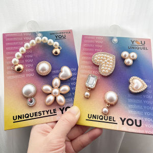 Fit Crocs Carluo Chi Hole Shoes Accessories Shoe Buckle Fancy Metal Pearl Shoe Ornament Decoration Buckle Accessories