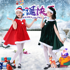 Christmas Clothing Child Girl Dress Elf Dress up Kindergarten Costumes Santa Claus Clothes