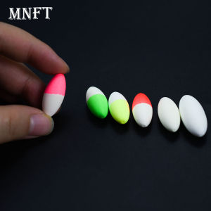 MNFT 50Pcs Ultra-light Foam Fishing Floats - Colorful High-visibility Oval Beans for Bite Detection & Rig Making
