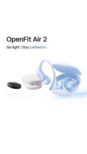 Shokz OPENFIT AIR 2 Open-Ear Bluetooth Headphones | 7.2g Lightweight Pocket-Size Wireless | 36H Long-listing Battery Life