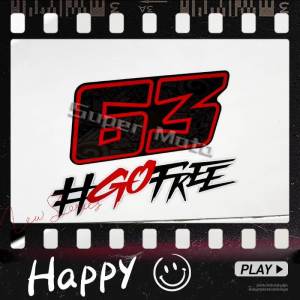 Reflective Motorcycle Stickers  Ducati Racing Team Rider No. 63 Pecco Bagnaia MotoGP SUOMY Helmet Waterproof Decals For TX Pro SR-GP Speed Jet Glider