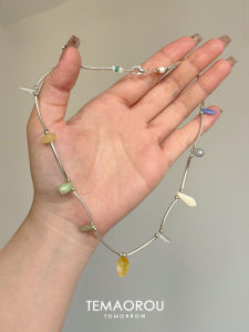 Island Float Island Summer New Holiday Style Multicolor Titanium Steel Pendant Necklace Unique Stone Drop Earrings Jewelry