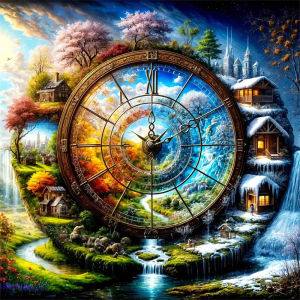 Jigsaw Puzzle for Adults 500Pieces Four Seasons Panoramic View Paper Puzzle Educational Gift for Hobbyist Home Decoration