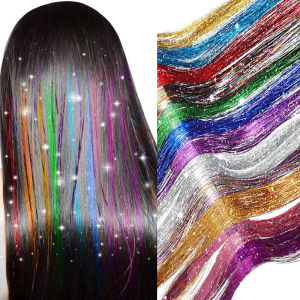 Sparkle Hair Tinsel Rainbow Colored Strands Girls Headwear Hairbinge Hair Laser False Hair Extensions Decor Glitter
