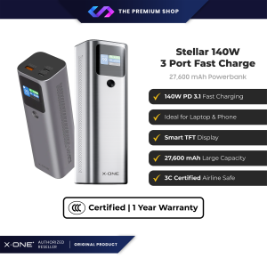 X.One Stellar 140W 27600mAh 3-Port 27600 mAh Ultra Fast Charging Powerbank for Mobile Phone & Laptop ( 3C Certified )