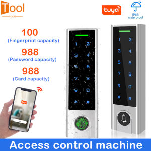125Khz RFID Bluetooth Access Controller IP66 Waterproof 100 Fingerprint Capacity Access Control Tuya APP Support Add Delete Users by APP