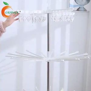 Jemuran Gantungan Baju - Jemuran Menara Lipat Stainless Jepitan Baju Pakaian 3 Susun