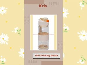 Kris 550ml Yuki Drinking Bottle With Strip Blue Botol Minum Dengan Tali Warna Biru Coklat