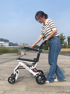[SG Stocks] Zivievs Foldable Mobility Walker & Rollator with Adjustable Handles Large Wheels and Lightweight Design – Ideal for Seniors and Mobility Assistance Hybrid with Wheelchair Features