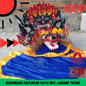 Mainan tradisional caplokan devil alusan kayu jamang tatah kain panjang barongan jaranan kuda lumping