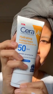 ของแท้ 100% CeraVe Hydrating Mineral Sunscreen SPF 50 Face 75 ml ครีมกันแดดแร่ธาตุให้ความชุ่มชื้น