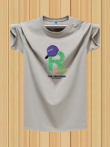 Pure Cotton Short Sleeve T-Shirt Mens Summer New Style Trendy Ice Cool Elastic Half Sleeve Sweat Shirt Loose Casual Mens Wear