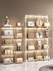Full Transparent Magnetic Storage Box Handbag Storage Box Books Storage Box Durable Stackable Box Storage Organizer
