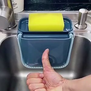 ถูกที่สุด HappyHouse ถังขยะพับได้ พร้อมที่วางฟองน้ำล้างจาน ที่วางของอเนกประสงค์ ที่กรองเศษอาหาร B-018