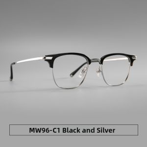 MOKCHEON | Lightweight Half Rim Eyebrow Style Nerd Glasses